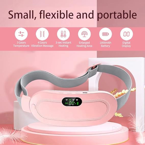 Period Cramp Relief Belt – Soothing Heat & Vibration Therapy for Menstrual Pain